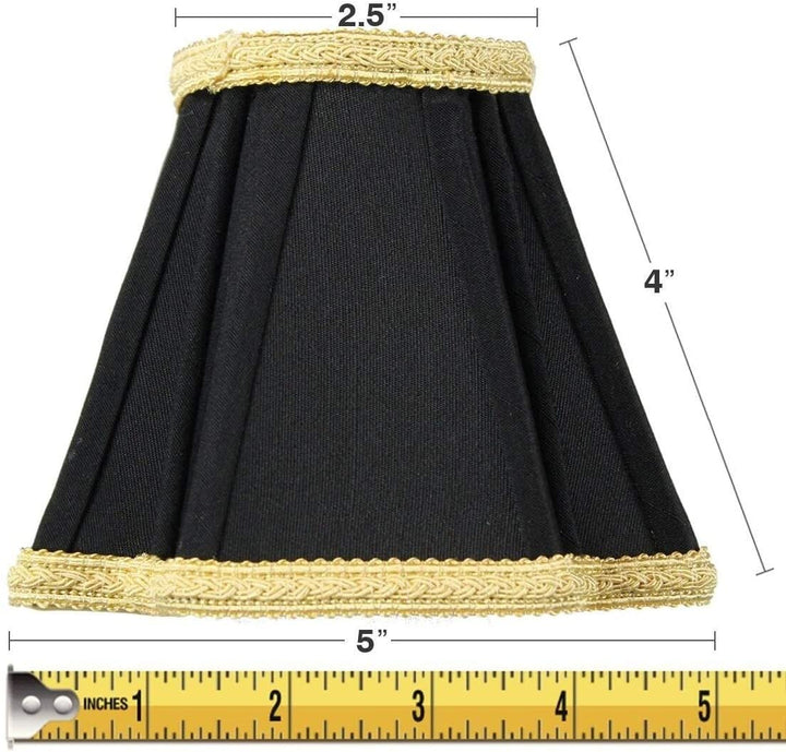 Set 6 Black Gold Liner Chandelier Clip Lampshade 2x5x5 Modern Contemporary - Diamond Home USA