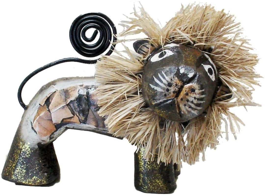 Handmade 4 inch Brown Lion Figurine (Indonesia) Animals