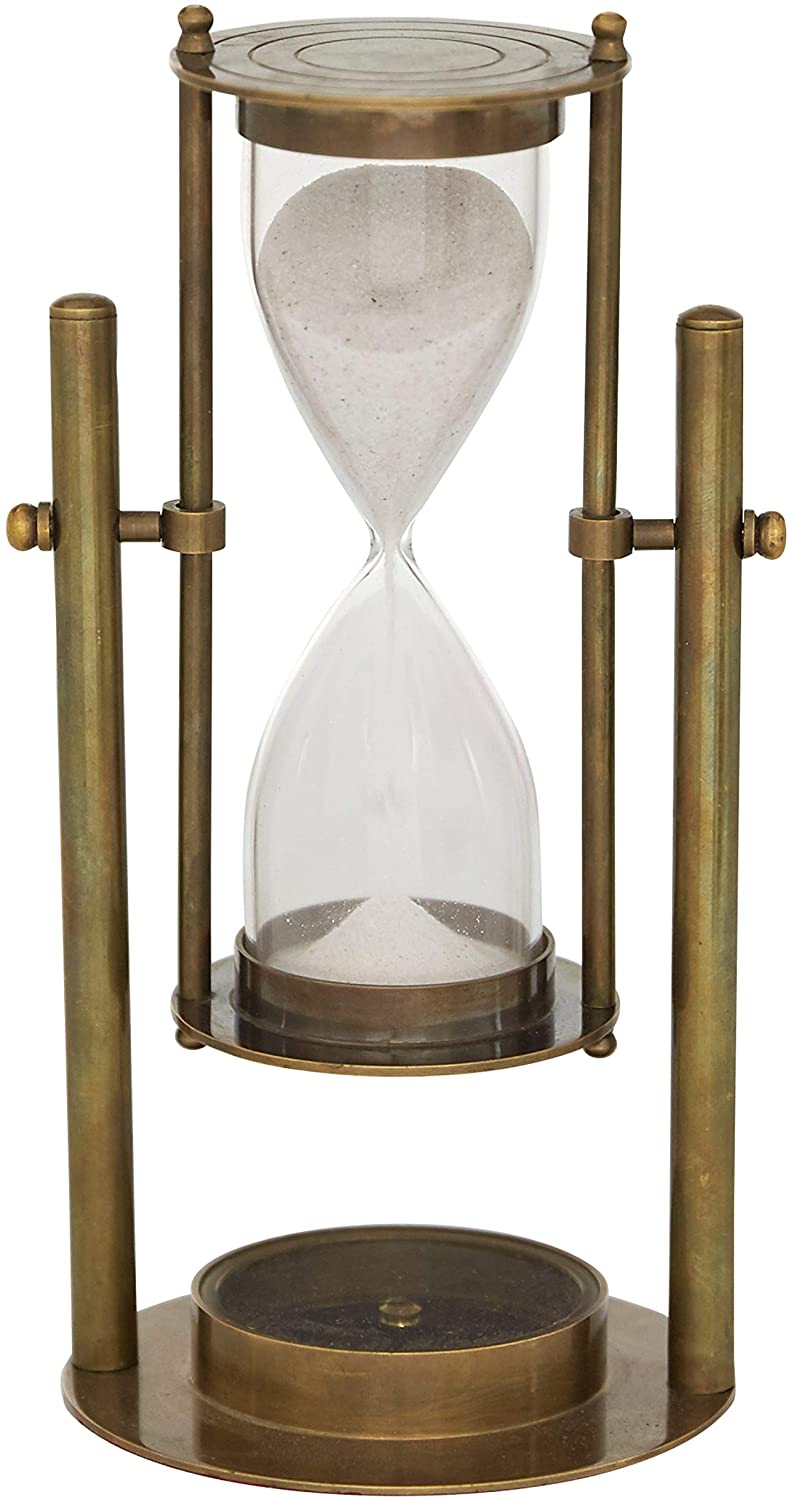 Small Antique Bronze Rotating Brass Metal Sand 4" X 8" 4 X 8