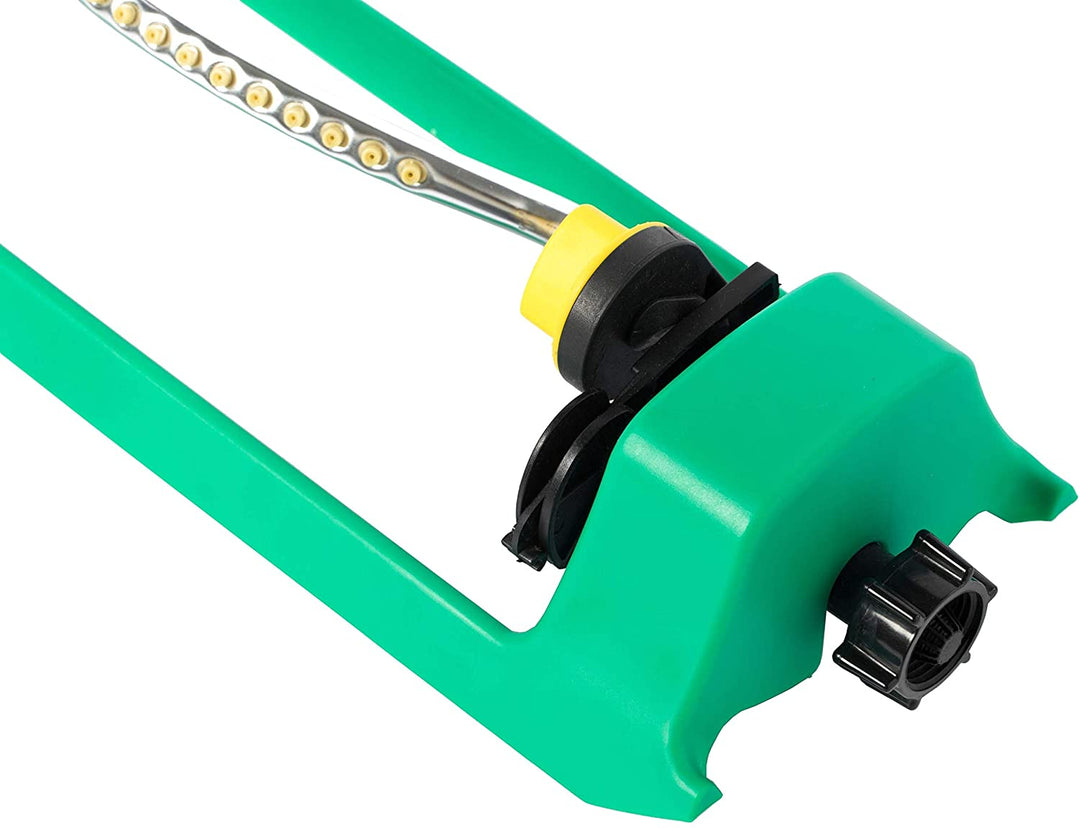 Oscillating Water Sprinkler 18 Nozzle Jets Green Plastic - Diamond Home USA