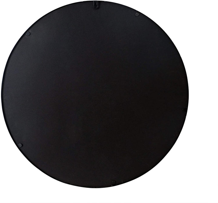 24" Wall Mounted Round Mirror Modern Black Metal Frame 24 Contemporary - Diamond Home USA