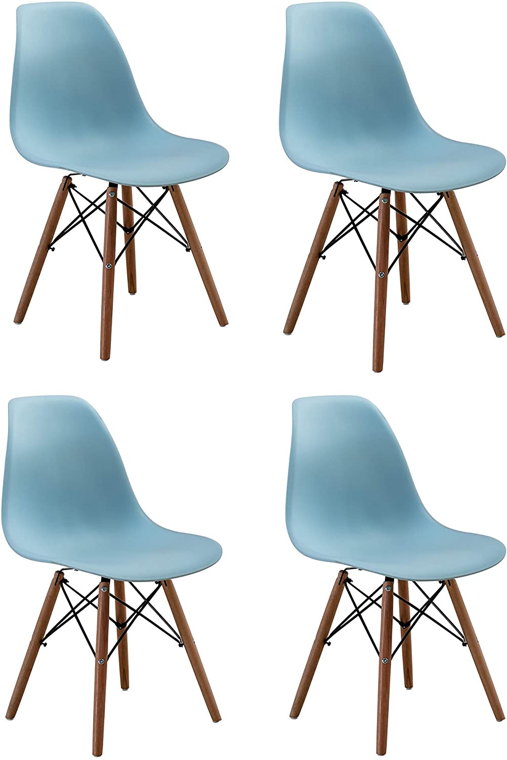 Modern Mid Century DSW Blue Dining Side Chair Set 4