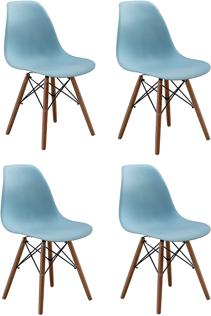 Modern Mid Century DSW Blue Dining Side Chair Set 4