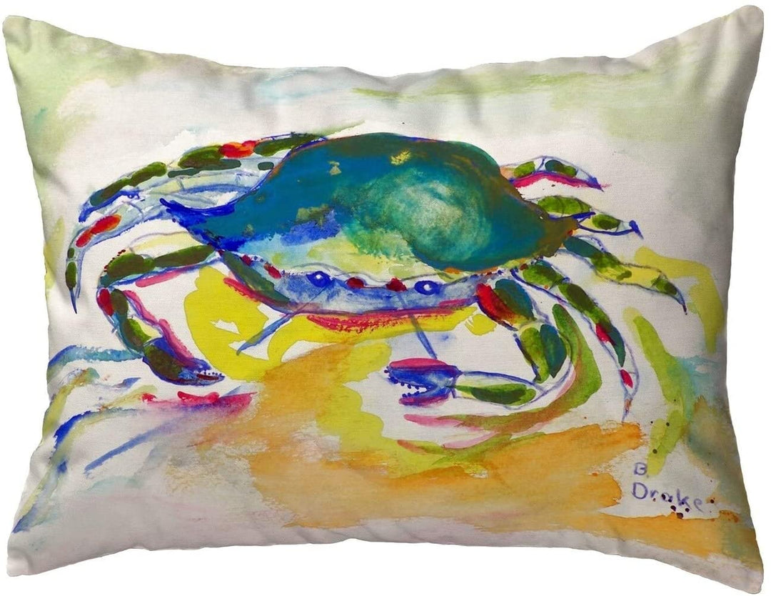 Green Crab Small No Cord Pillow 11x14 Color Graphic Nautical