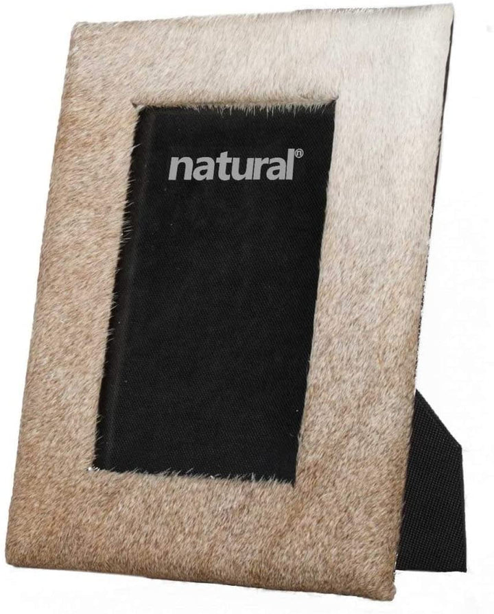 7" X 9" Natural Cowhide 4" 6" Picture Frame Modern Contemporary Rectangle Leather - Diamond Home USA