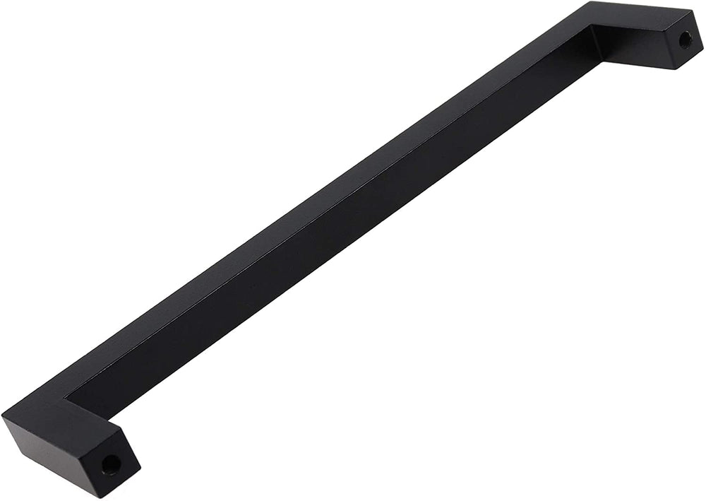 25 Pack 6 1/4 inch Center Solid Square Bar Pull Black Modern Contemporary Metal Matte