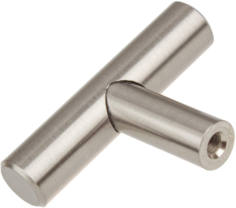 2 inch Solid Stainless Steel Cabinet Bar Knobs (Case 25) Grey Metal Nickel Finish - Diamond Home USA