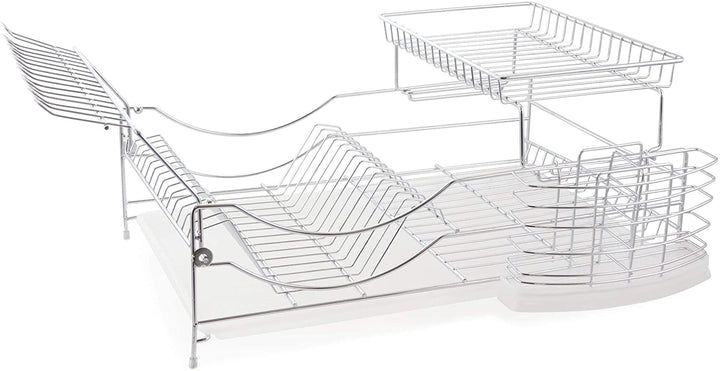 22 inch Dish Rack Silver Metal Chrome