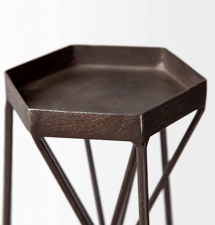 I (Small) Table Candle Holder Silver Farmhouse Modern Contemporary Metal - Diamond Home USA