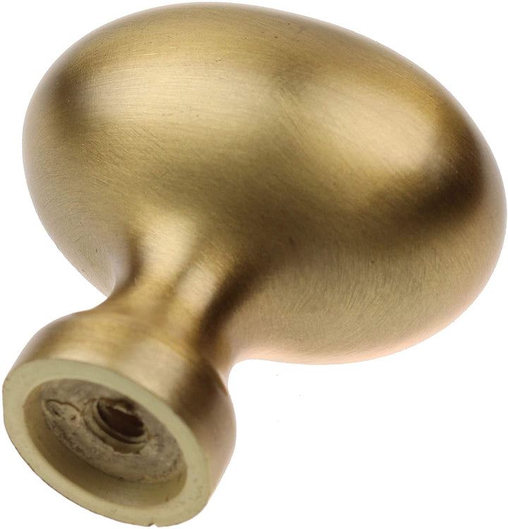 5 Pack 1 1/8 inch Oval Cabinet Knob Satin Gold Modern Contemporary Zinc - Diamond Home USA