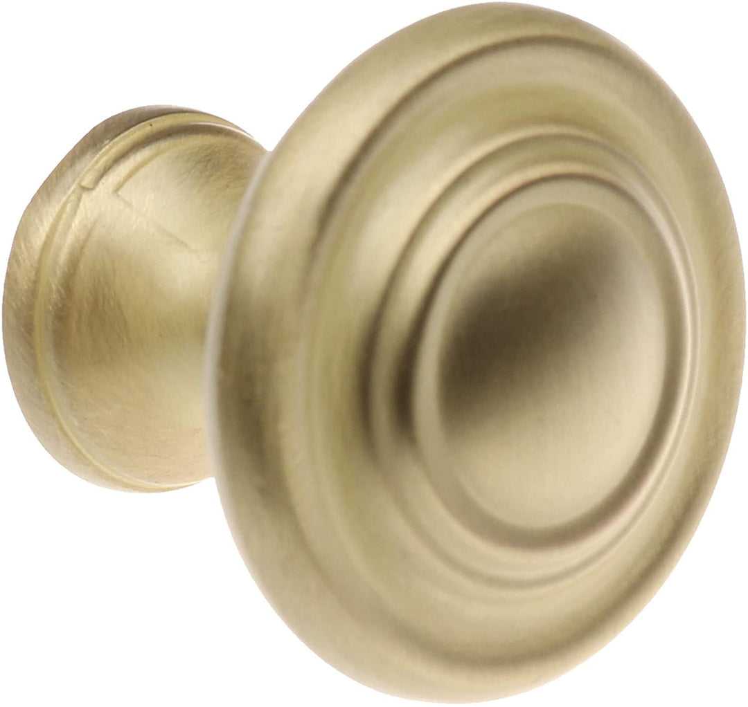 5 Pack 1 1/4 Satin Gold Round Ring Cabinet Knobs Traditional Zinc Finish - Diamond Home USA
