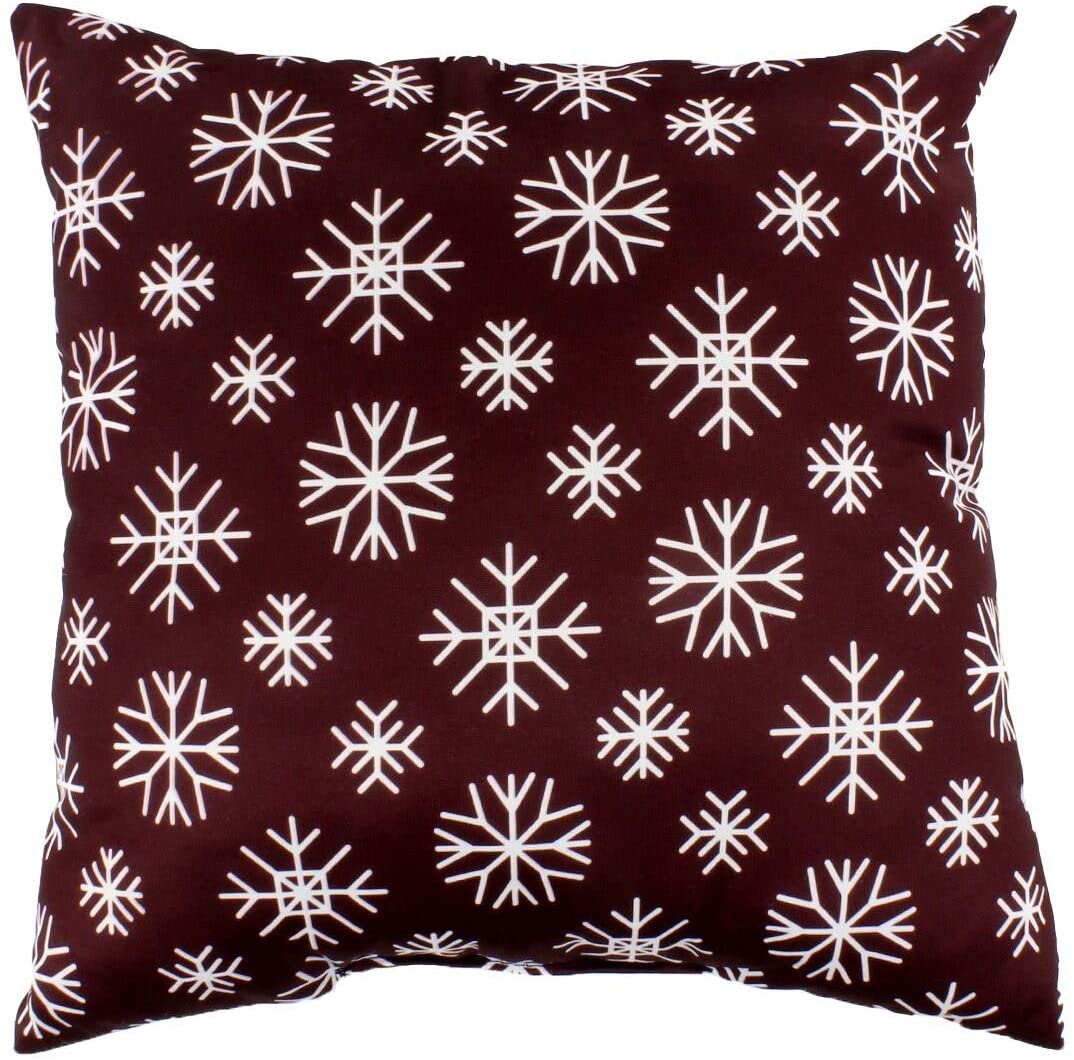Let It Snow Pillow Red Quotes Sayings Traditional Polyester Single - Diamond Home USA