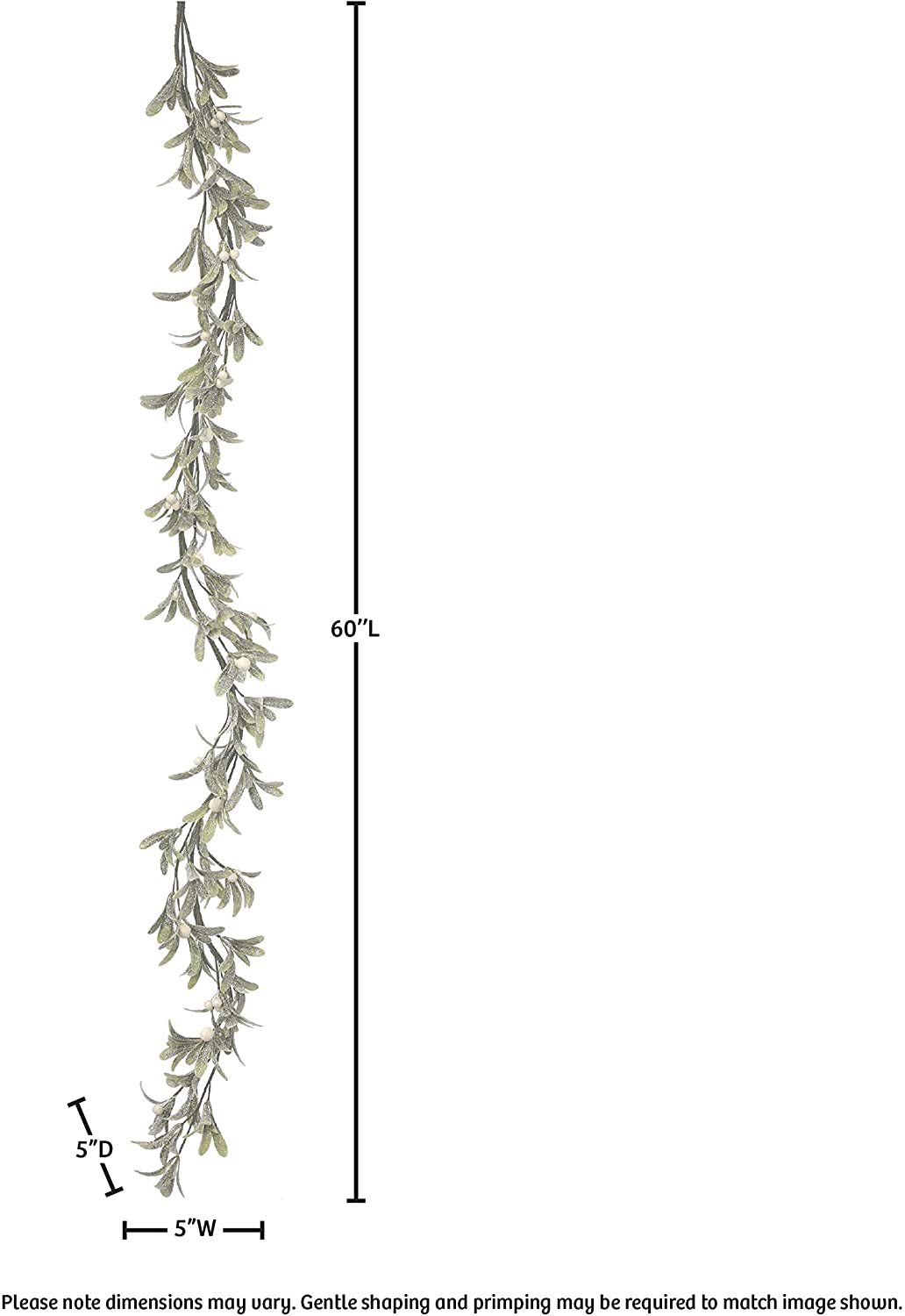 60" Frosted Mistletoe Berry Garland Un lit - Diamond Home USA