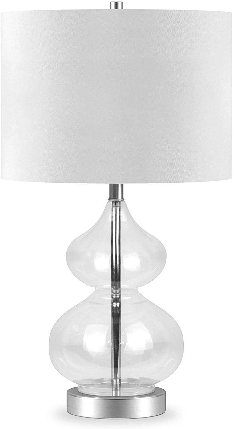 Glass Double Table Lamp Clear Farmhouse Glam - Diamond Home USA