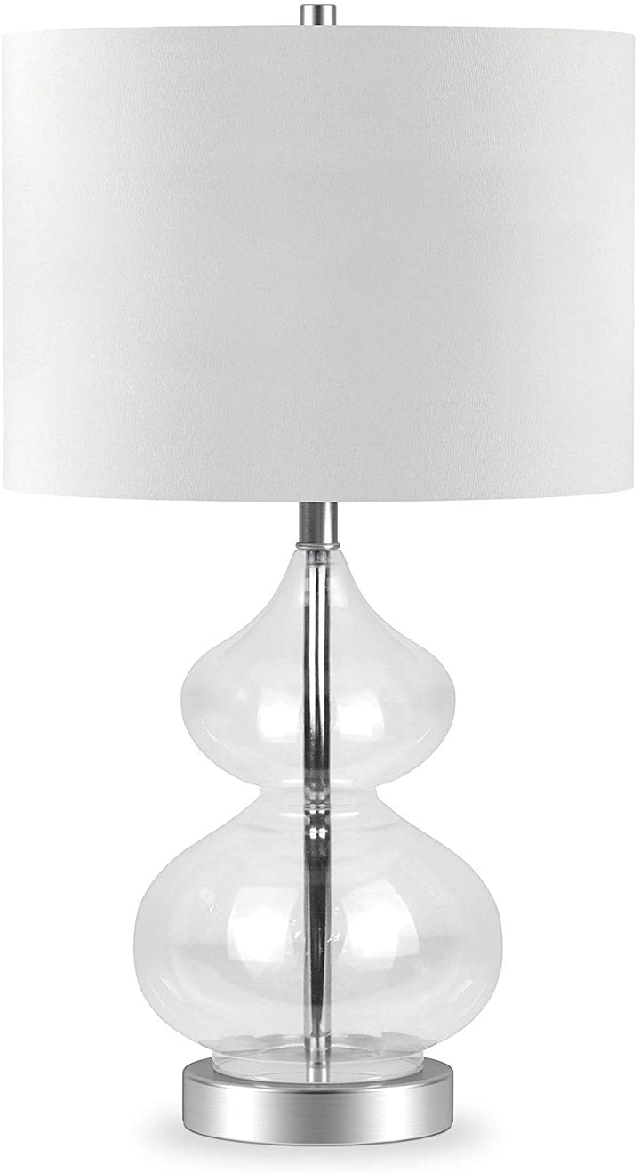 Glass Double Table Lamp Clear Farmhouse Glam - Diamond Home USA