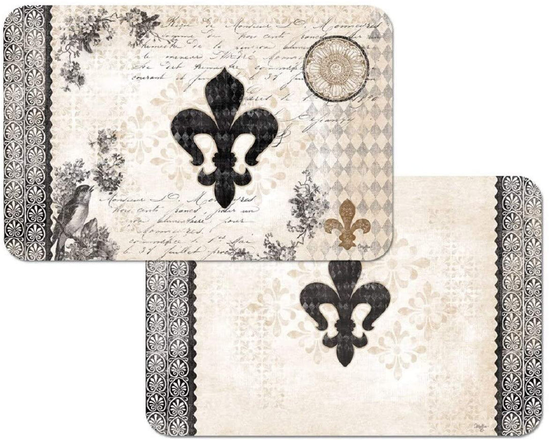 Plastic Wipe Clean Placemats Cherish Fleur de Lis (Set 4)