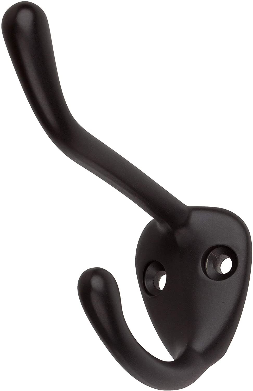 Matte Black Double Coat Hooks (Pack 10)