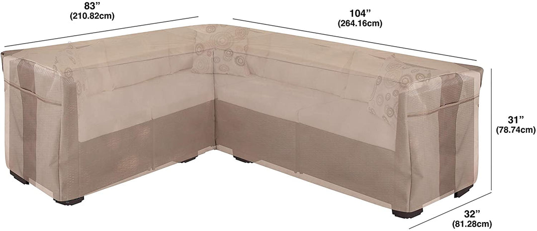 Patio Sectional L Cover X 83" 31" H 32" D Beige Polyester Blend - Diamond Home USA