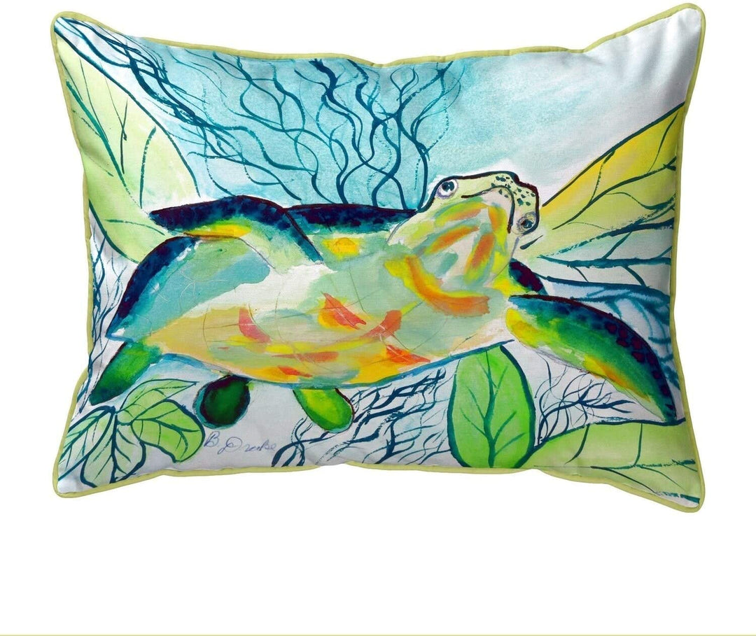 Smiling Sea Turtle Large Pillow 16x20 Color Graphic Nautical