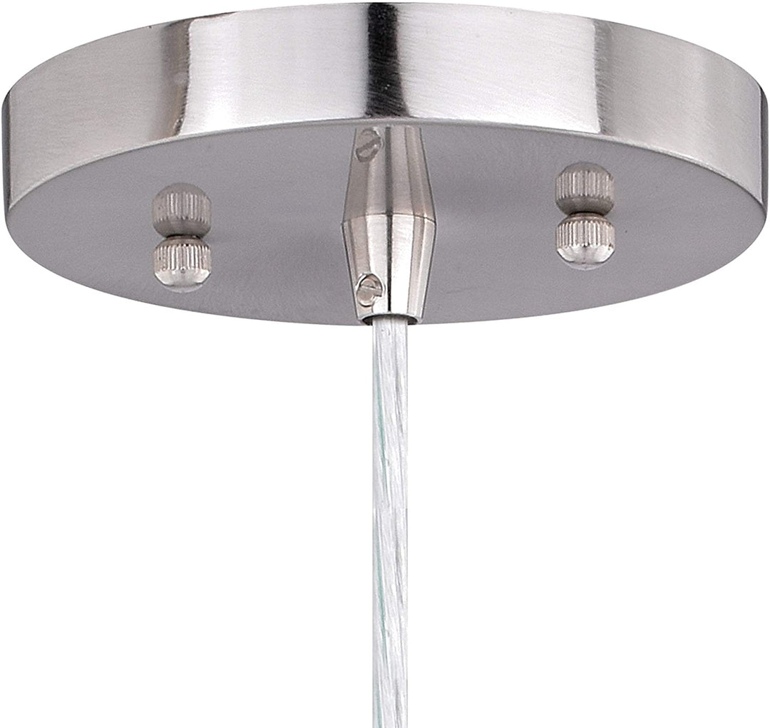 Satin Nickel Mini Pendant Ceiling Light Clear Glass 5 W X 7 75 H D Grey Modern Contemporary Transitional Steel Dimmable