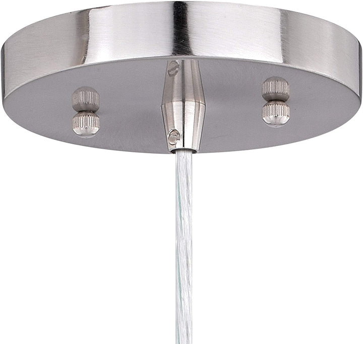 Satin Nickel Mini Pendant Ceiling Light Clear Glass 5 W X 7 75 H D Grey Modern Contemporary Transitional Steel Dimmable