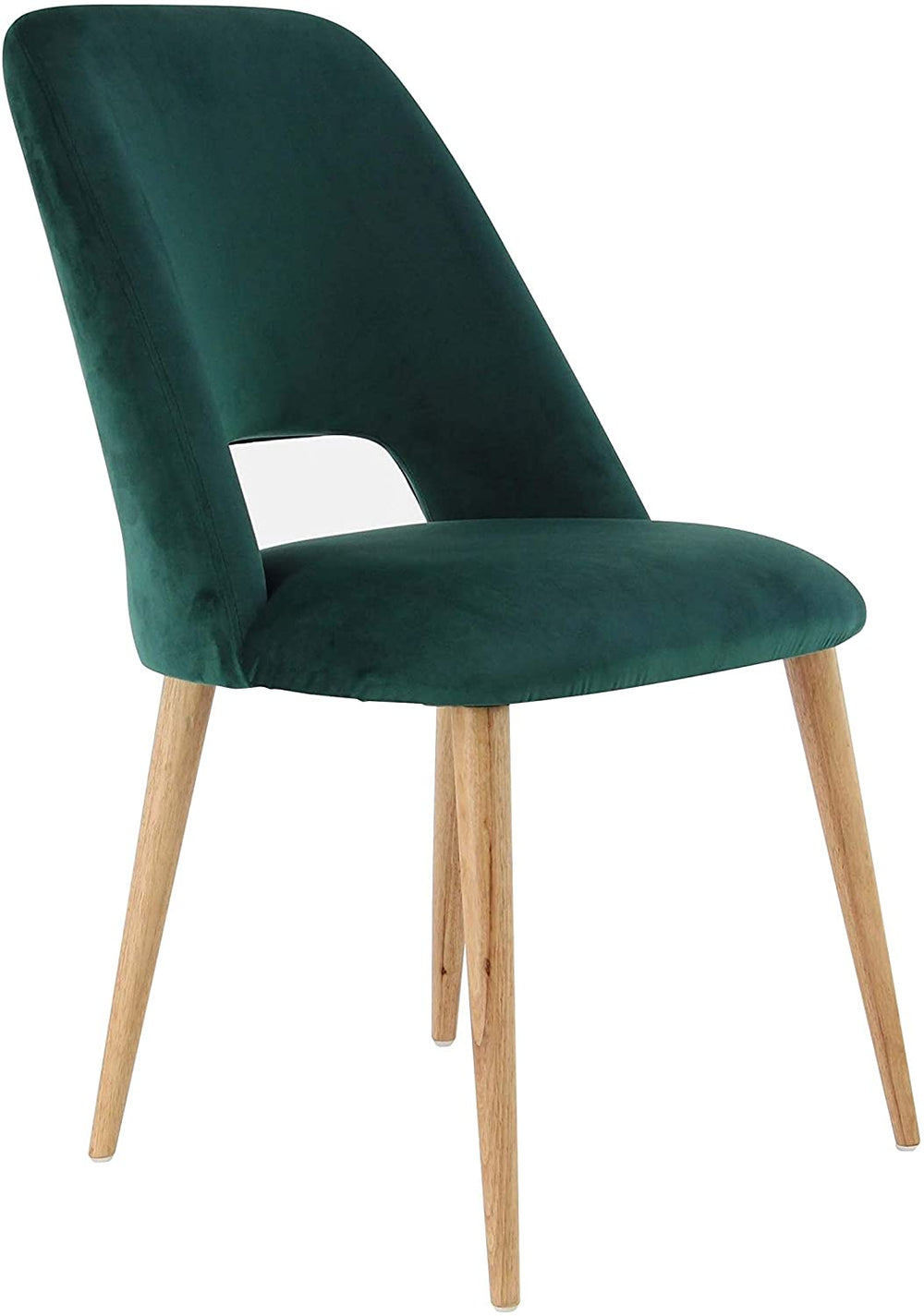 Modern Green Wood Fabric Cushioned Dining Chair Contemporary Upholstered - Diamond Home USA