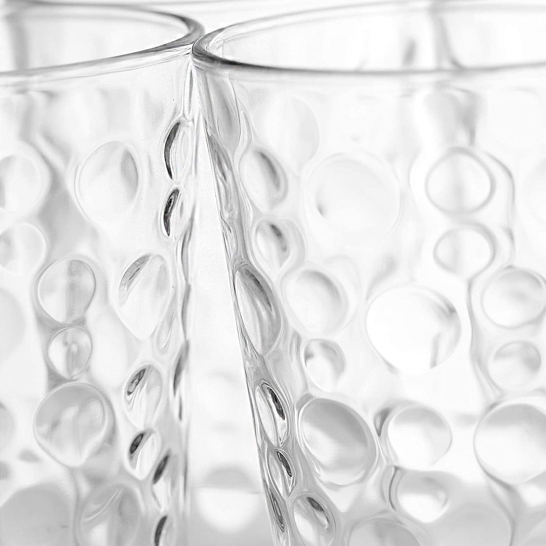 4 Piece 16 Oz Tumbler Set Bubble Pattern Clear Glass - Diamond Home USA