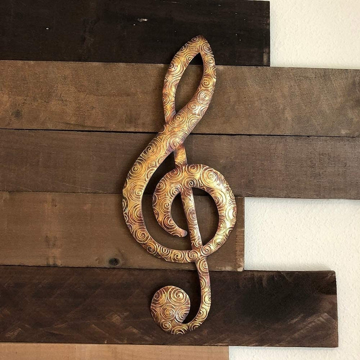 Music Note Wall Decor Gold Traditional Metal Handmade - Diamond Home USA