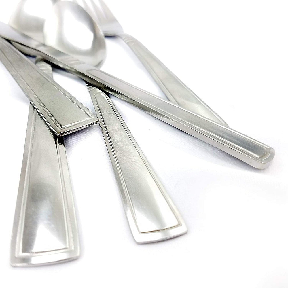 24 Piece Flatware Set Silver Stainless Steel - Diamond Home USA