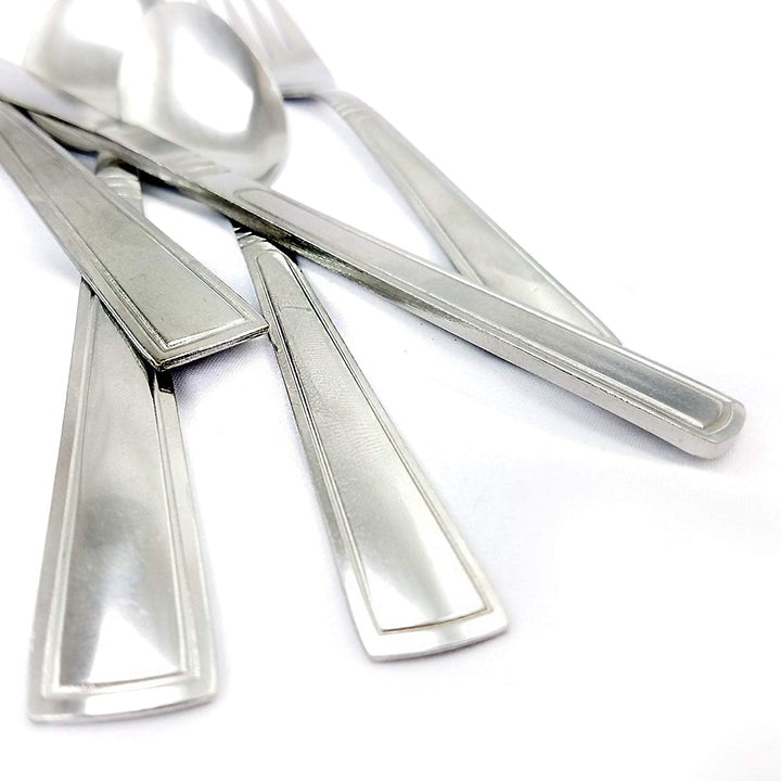 24 Piece Flatware Set Silver Stainless Steel - Diamond Home USA