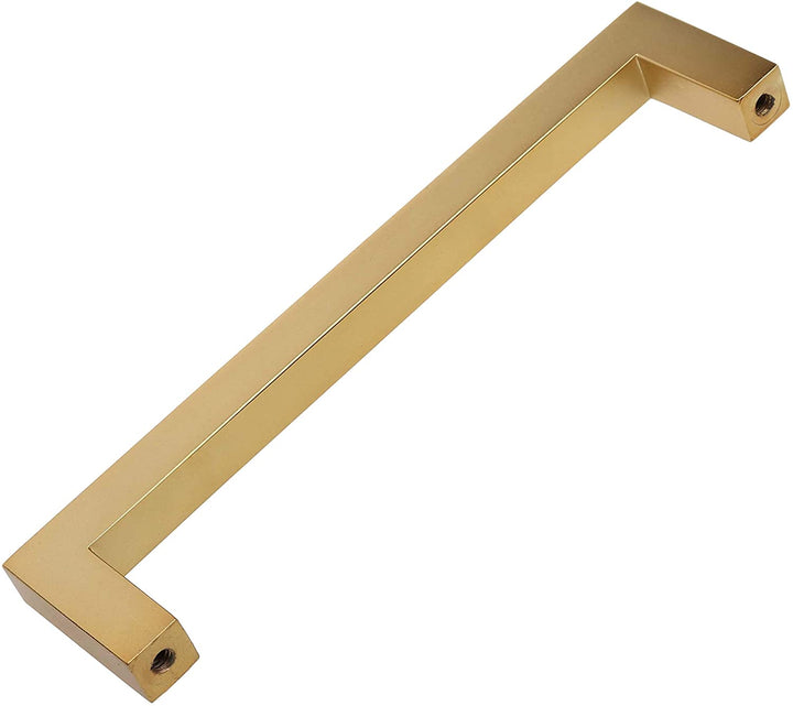 5 Center Gold Solid Square Bar Pulls (10 Pack) Brass Modern Contemporary Zinc Finish