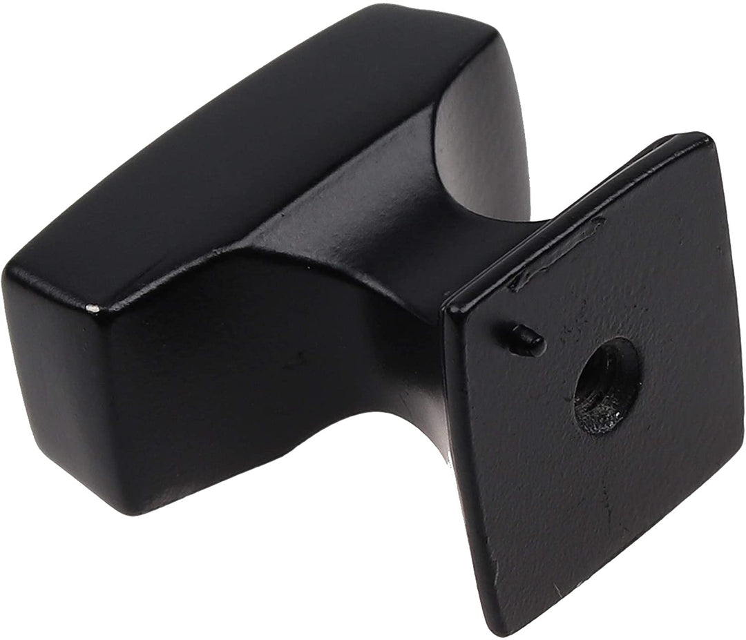 10 Pack 1 1/8 inch Rectangle Cabinet Knob Black Modern Contemporary Zinc Matte - Diamond Home USA