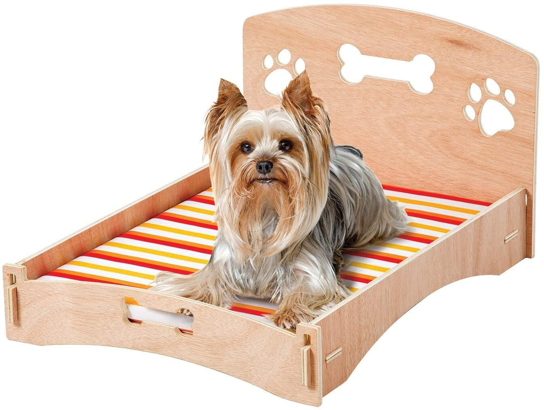 Wooden Bone Paw Design Sofa Cat Dog Bed Removable Cover