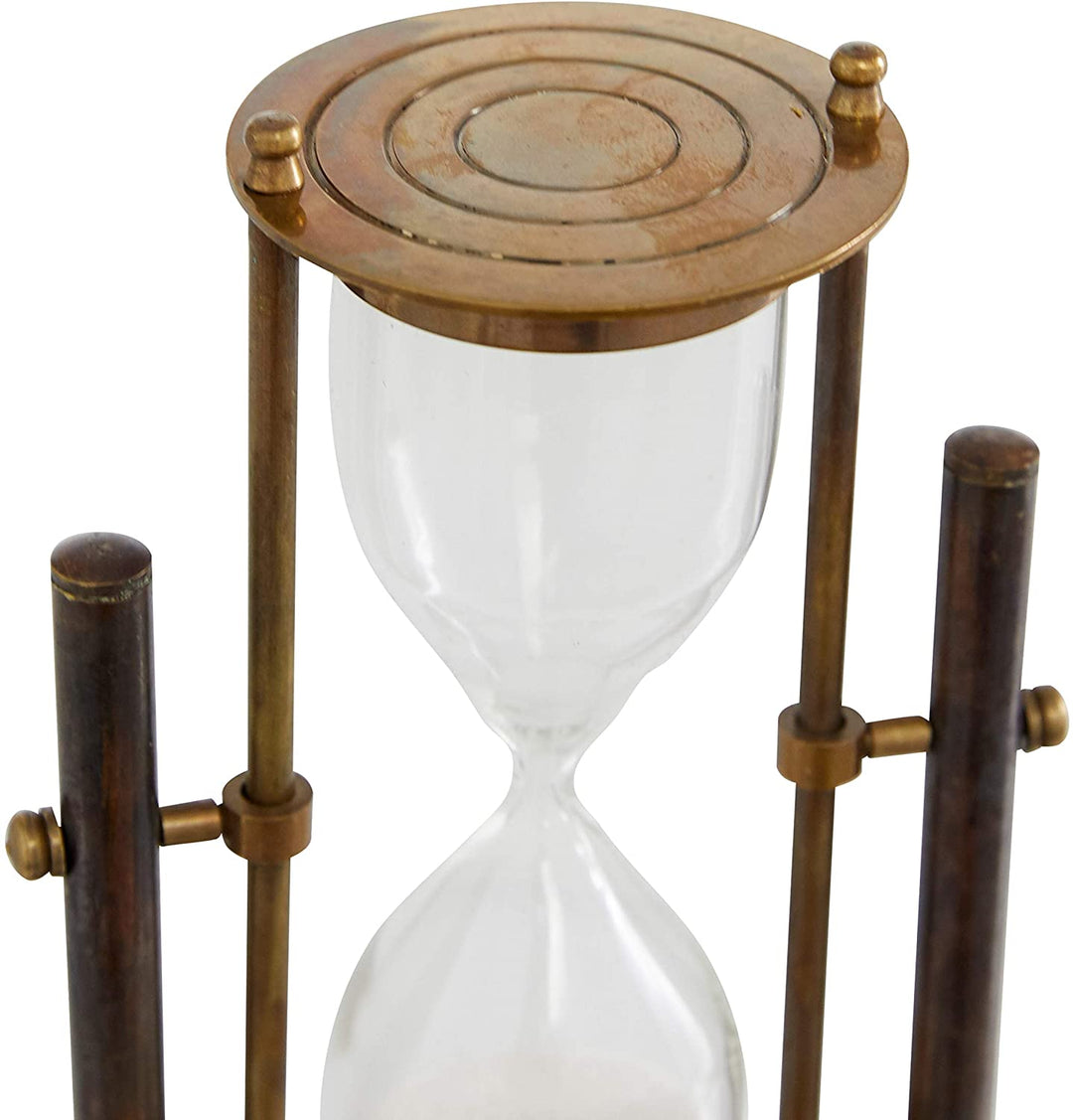 Small Antique Bronze Rotating Brass Metal Sand 4" X 8" 4 X 8 Brown - Diamond Home USA