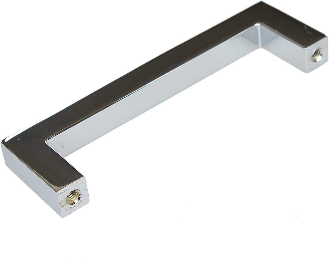 5 Pack 3 3/4 Cc Polished Chrome Solid Square Bar Pulls Modern Contemporary Zinc Finish