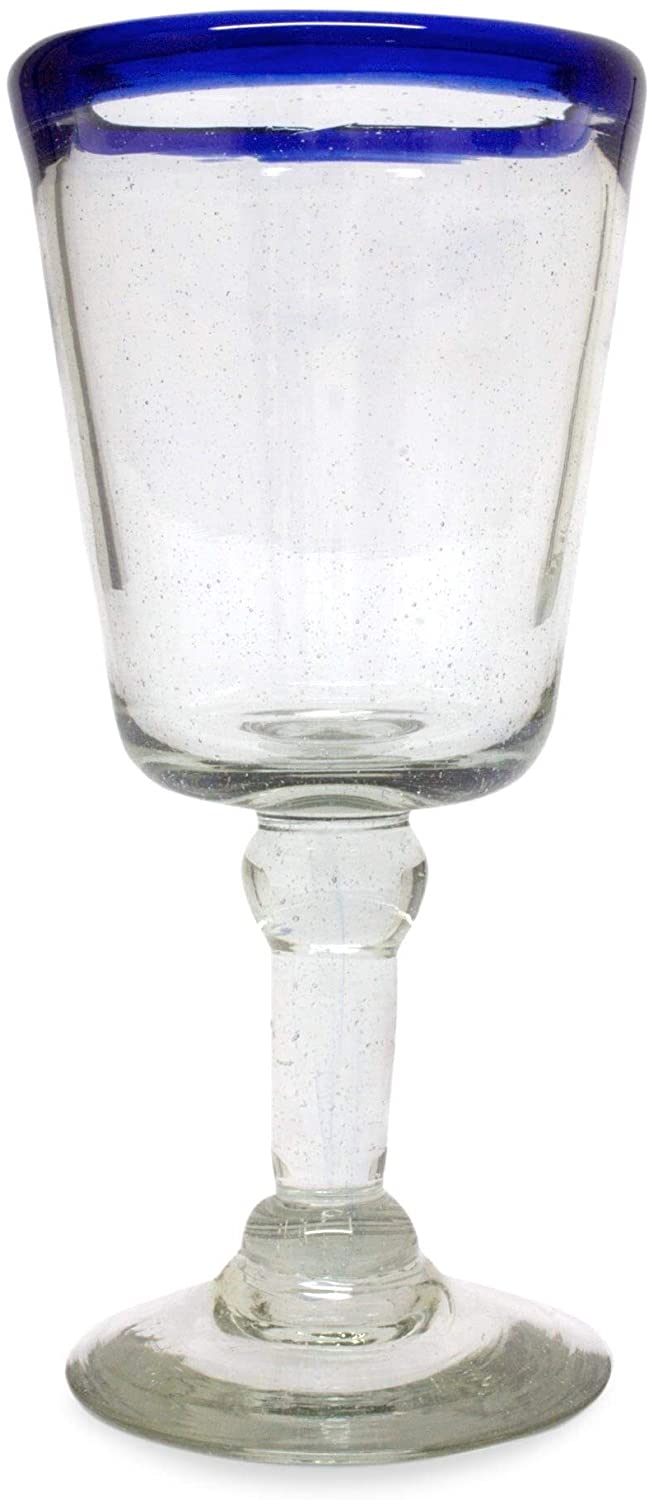 Handmade Wine Glasses Chardonnay Tableware Perfect Hostess (Mexico) Clear Glass - Diamond Home USA