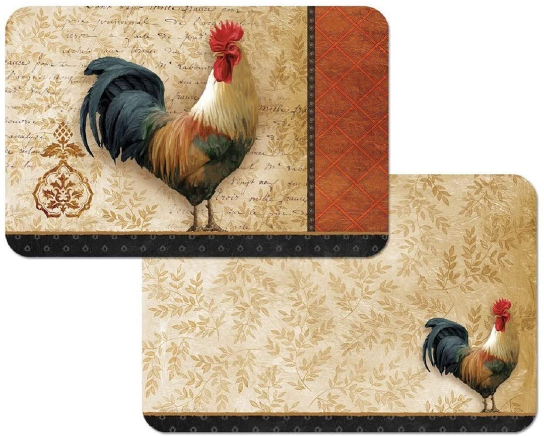 Rooster Placemats (Set 4) Color Nature Rectangle