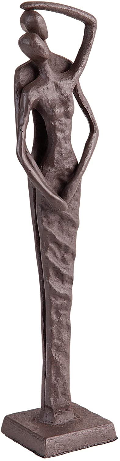 Couple Cast Iron Sculpture Brown Matte Handmade - Diamond Home USA