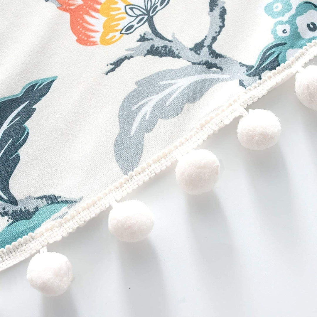 Sketch Botanical Flower Floral Window Curtain Swag Valance 52 X 28 Color Mid Century Modern Contemporary Polyester Insulated - Diamond Home USA