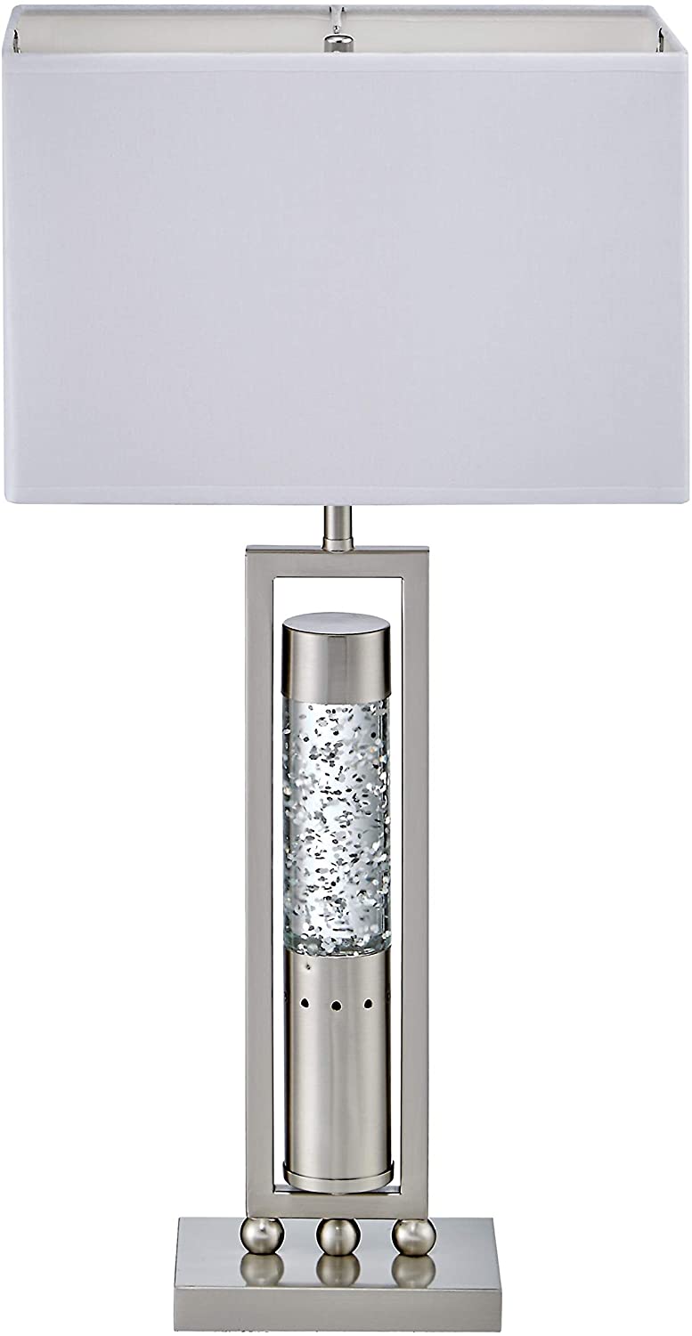 Table Lamp Silver White Modern Contemporary Nickel - Diamond Home USA