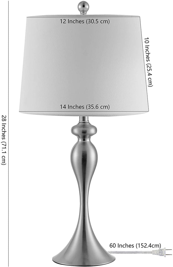 Lighting 28 inch Iron Table Lamp 14" X 28" Silver Modern Contemporary Traditional Chrome Bulbs Included - Diamond Home USA