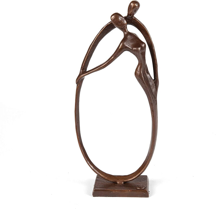 Love Bronze Sculpture Brown Finish Handmade - Diamond Home USA