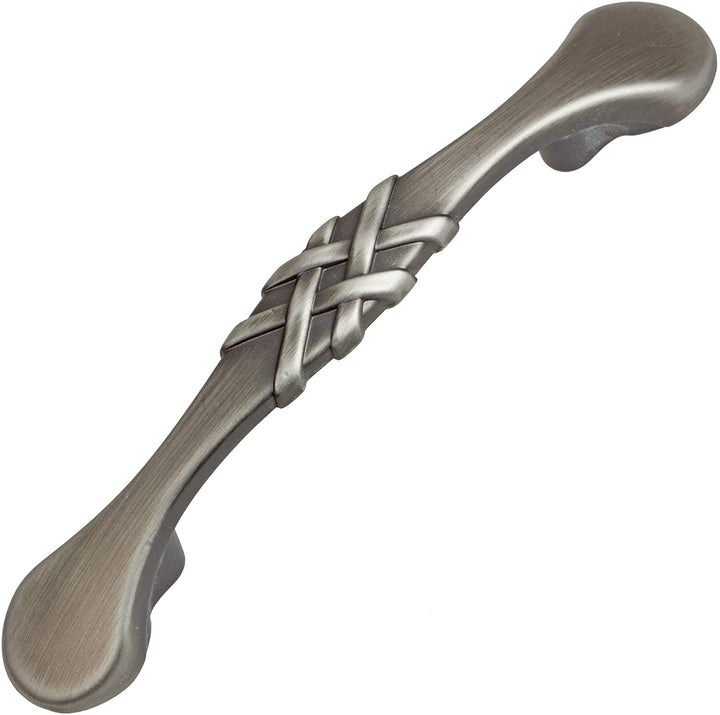 5 Pack 3 Center Satin Pewter Braided Cabinet Pulls French