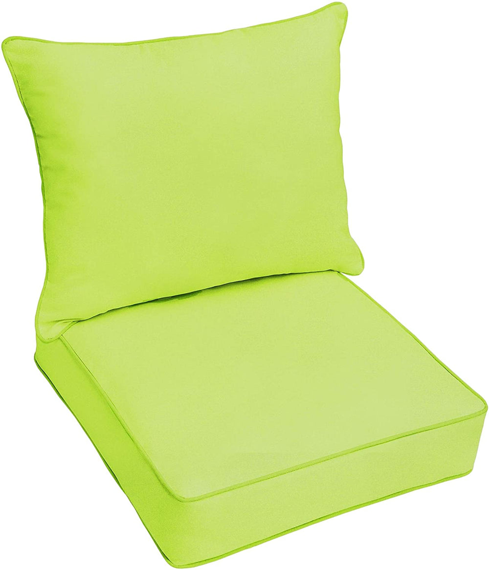 Macaw Green Indoor/Outdoor Deep Seating Cushion Set 25 W X D Solid Modern Contemporary Traditional Transitional Fade Resistant Uv