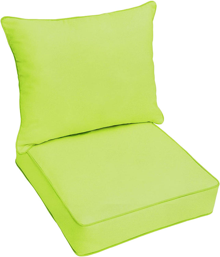 Macaw Green Indoor/Outdoor Deep Seating Cushion Set 25 W X D Solid Modern Contemporary Traditional Transitional Fade Resistant Uv