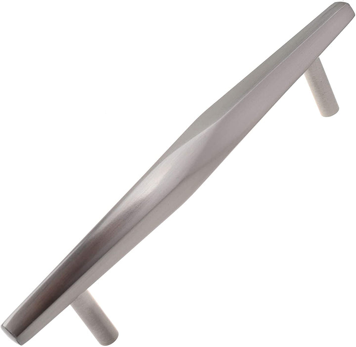 5 inch Center Satin Nickel Solid Faceted Bar Pulls (10 Pack)