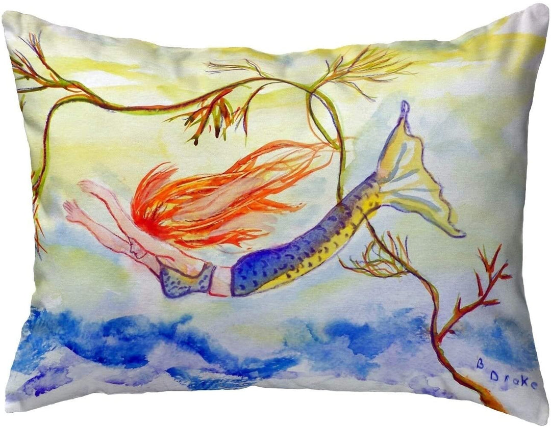 Diving Mermaid Small No Cord Pillow 11x14 Color Graphic