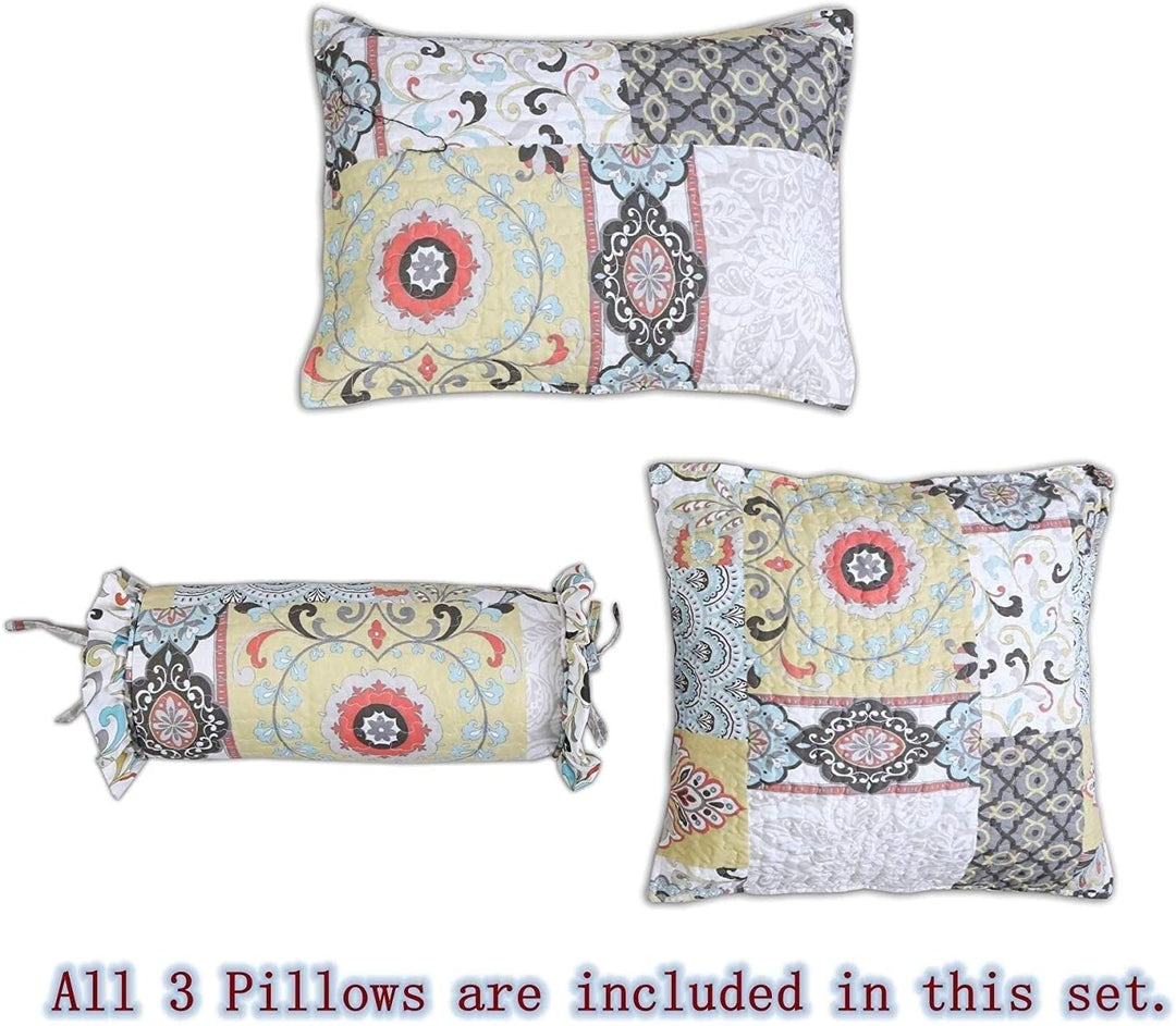 Decorative Throw Pillow Set Black Grey Yellow Textured