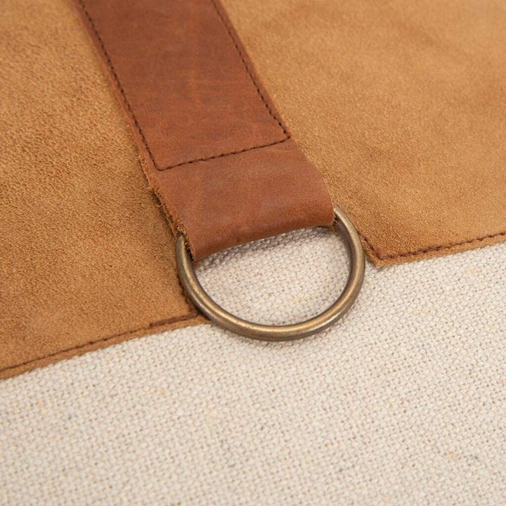 MISC Color Block Natural/Camel Decorative Down Filler Pillow 20"x20" Brown Abstract Casual Cotton