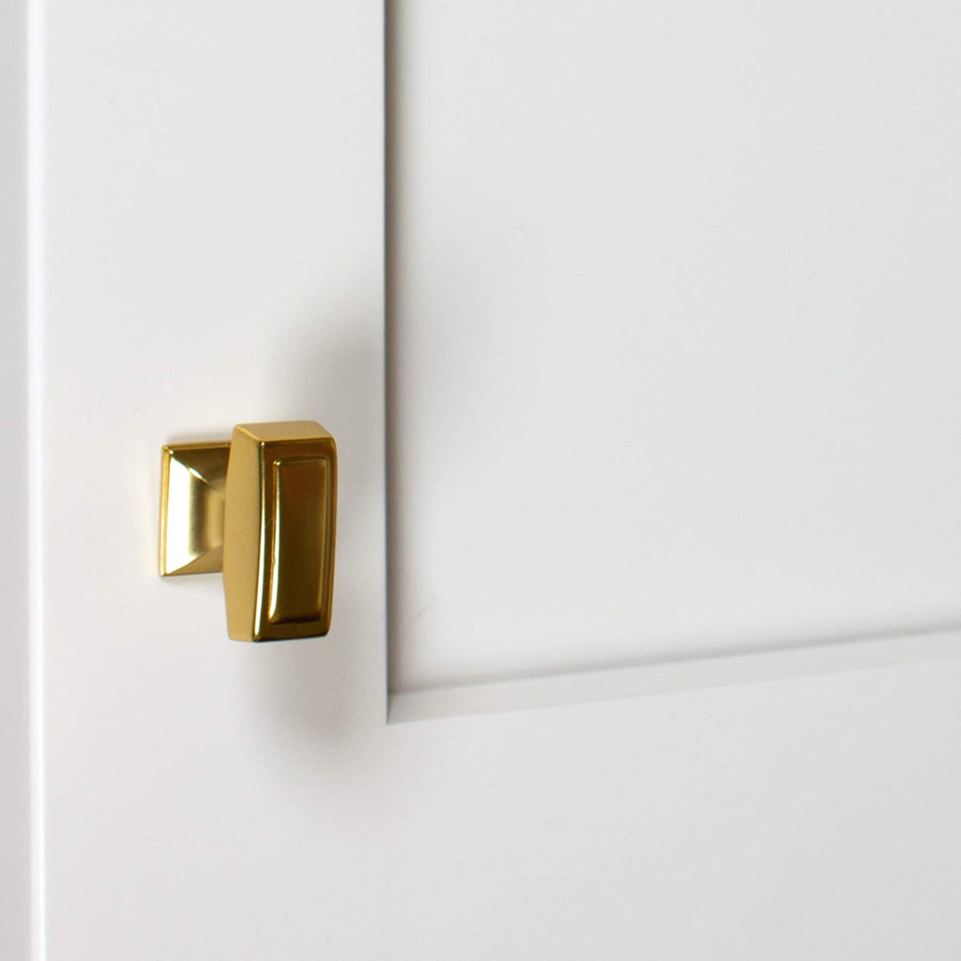 25 pk 1 1/8 X 1/2 Gold Transitional Cabinet Knobs Brass Industrial Zinc Finish - Diamond Home USA